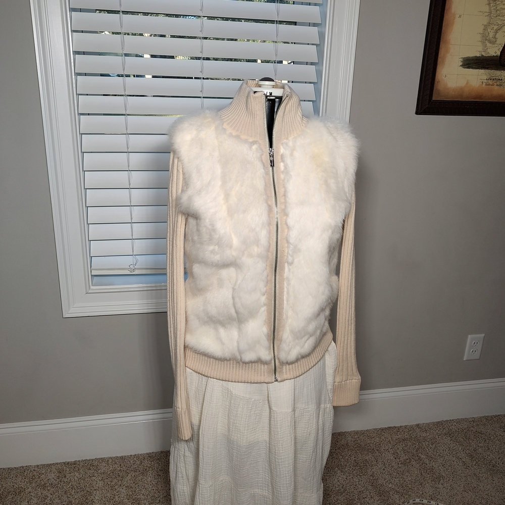 Elegant White and Cream Women's Jacket